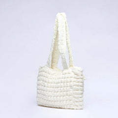 Nylon Tote Bag Quilted Bubble Handbag Lightweight Shoulder Bags