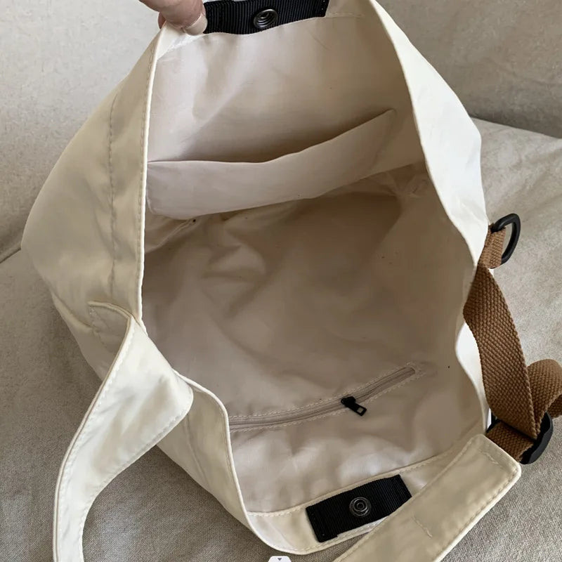 One Shoulder Portable Nylon Cloth Bag Women Large Capacity
