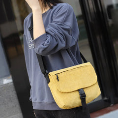 Retro Corduroy Shoulder Bag Square Messenger Bags For Women Handbag