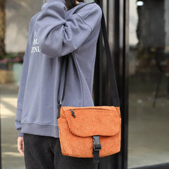 Retro Corduroy Shoulder Bag Square Messenger Bags For Women Handbag