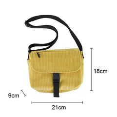 Retro Corduroy Shoulder Bag Square Messenger Bags For Women Handbag