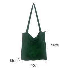 Soft Corduroy Casual Tote Women Large Handbag