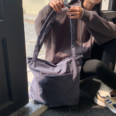 Soft Corduroy Casual Tote Women Large Handbag