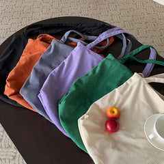 Soft Corduroy Casual Tote Women Large Handbag