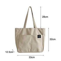 Canvas Shoulder Bag for Women Washable Student Casual Tote Teen Girl Schoolbag