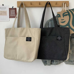 Canvas Shoulder Bag for Women Washable Student Casual Tote Teen Girl Schoolbag