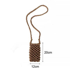 Polyester Cotton Shoulder Bag Knitting Hollow Out Crossbody Purses