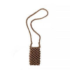 Polyester Cotton Shoulder Bag Knitting Hollow Out Crossbody Purses