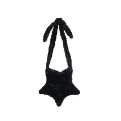 Star Shape Plush Messenger Bag Candy Cross Body Bags Women's Shoulder Handbag