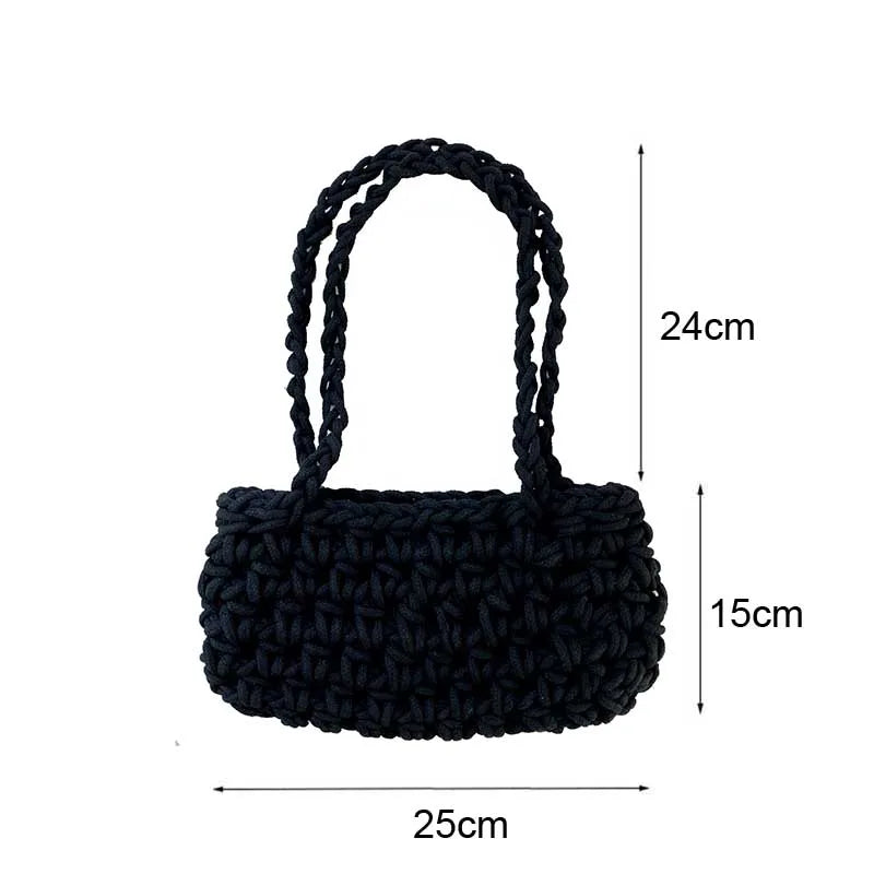 Summer Hand Woven Tote Rope Bag Women Shoulder Bags