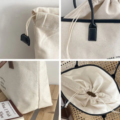 Summer Large Capacity Canvas Tote Bag for Female Students
