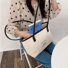 Summer Large Capacity Canvas Tote Bag for Female Students