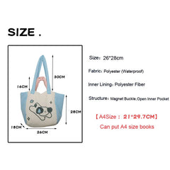 Cotton Shoulder Bag Puppy Large Capacity Casual Tote Schoolbag