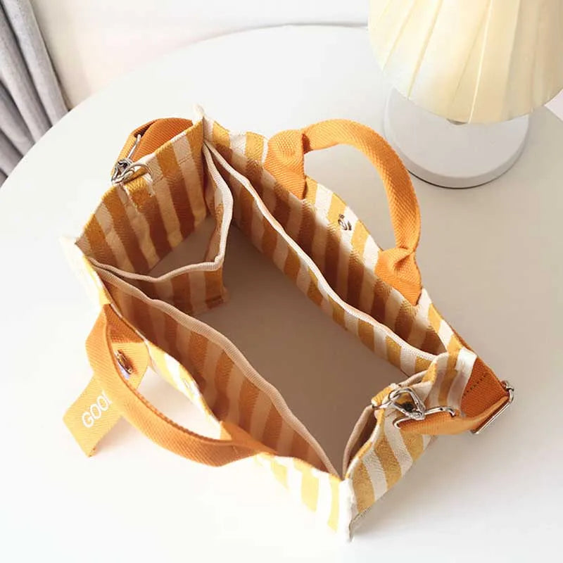 Women Crossbody Bag Striped Shoulder Bags Canvas Tote Handbags
