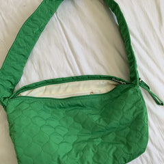 Embroidered Plaid Cloth Shoulder Bag Drawcord Handbag