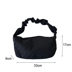 Embroidered Plaid Cloth Shoulder Bag Drawcord Handbag