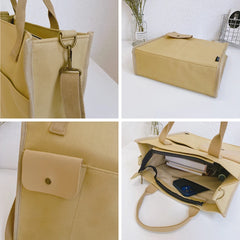 Canvas Tote Girl Casual Shopper Handbag Solid Schoolbag