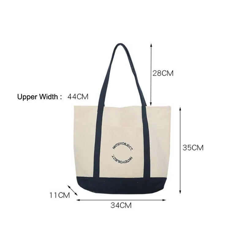 Women Handbag Letter Printing Shoulder Bag Cotton Tote Shopping Canvas Bags