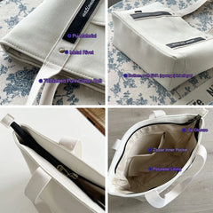 Women Thickened Canvas Handbags Casual Tote Shoulder Work Bag Crossbody Bags