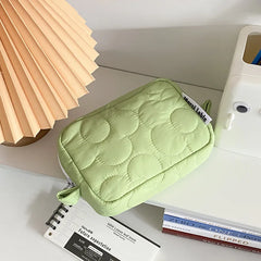 Women's Candy Cosmetic Bag Zipper Quilting Embroidery Handbag