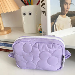 Women's Candy Cosmetic Bag Zipper Quilting Embroidery Handbag