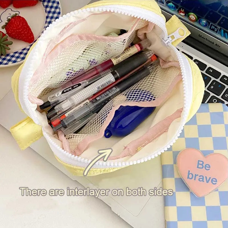 Women's Candy Cosmetic Bag Zipper Quilting Embroidery Handbag