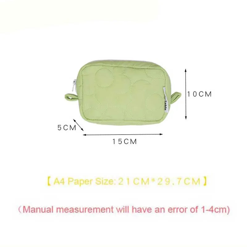 Women's Candy Cosmetic Bag Zipper Quilting Embroidery Handbag