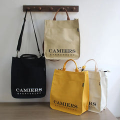 Women's Canvas Bag File Handbag Letter Printing Shoulder Messenger Bags