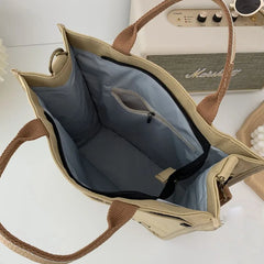 Women's Canvas Bag File Handbag Letter Printing Shoulder Messenger Bags
