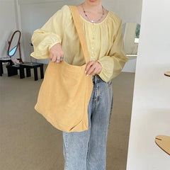 Corduroy Hobo Tote Bag for Women Casual Crossbody Shoulder Bag