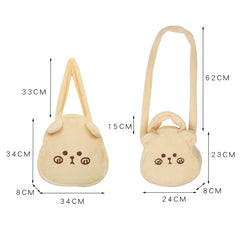 Women's Plush Bear Shoulder Bag Autumn Winter Lady Handbag