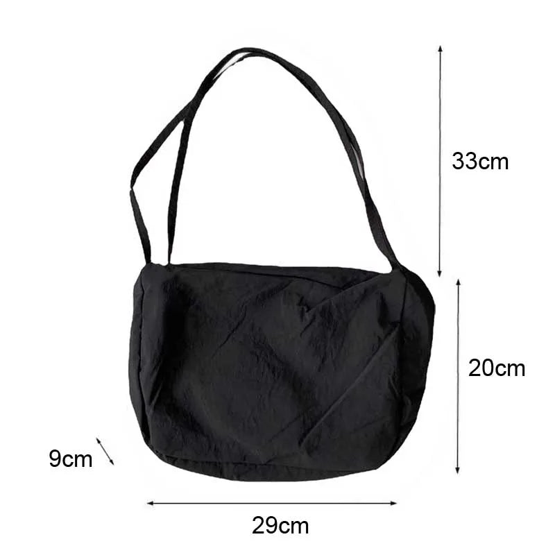 Solid Nylon Shoulder Bag Casual Tote Female Handbag With Zipper