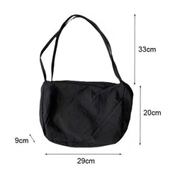 Solid Nylon Shoulder Bag Casual Tote Female Handbag With Zipper