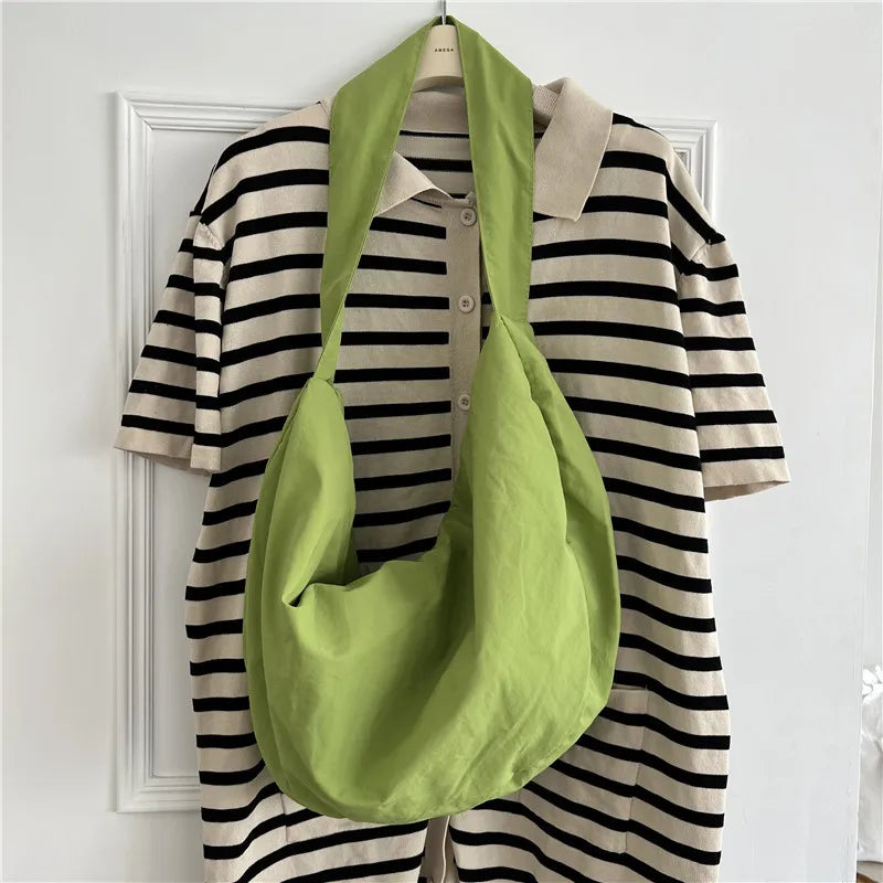Women's Shoulder Messenger Dumpling Bag Large Capacity Nylon Cloth Bags