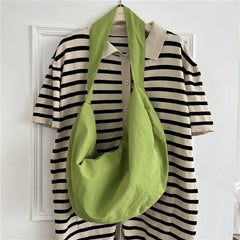 Women's Shoulder Messenger Dumpling Bag Large Capacity Nylon Cloth Bags