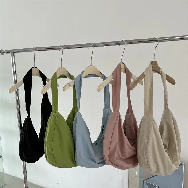 Women's Shoulder Messenger Dumpling Bag Large Capacity Nylon Cloth Bags