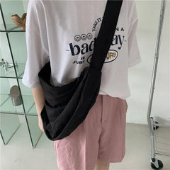 Women's Shoulder Messenger Dumpling Bag Large Capacity Nylon Cloth Bags