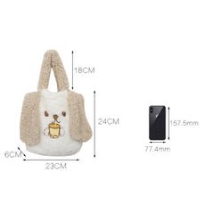 Plush Shoulder Bag Girls Purse Handbag Totes Cartoon Design