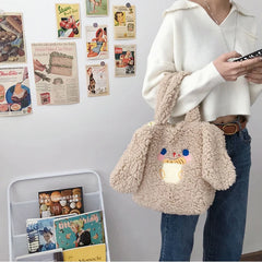 Plush Shoulder Bag Girls Purse Handbag Totes Cartoon Design