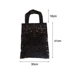 Woven Shoulder Bag Hook Flower Lace Tote Bags Summer Beach Cotton Portable