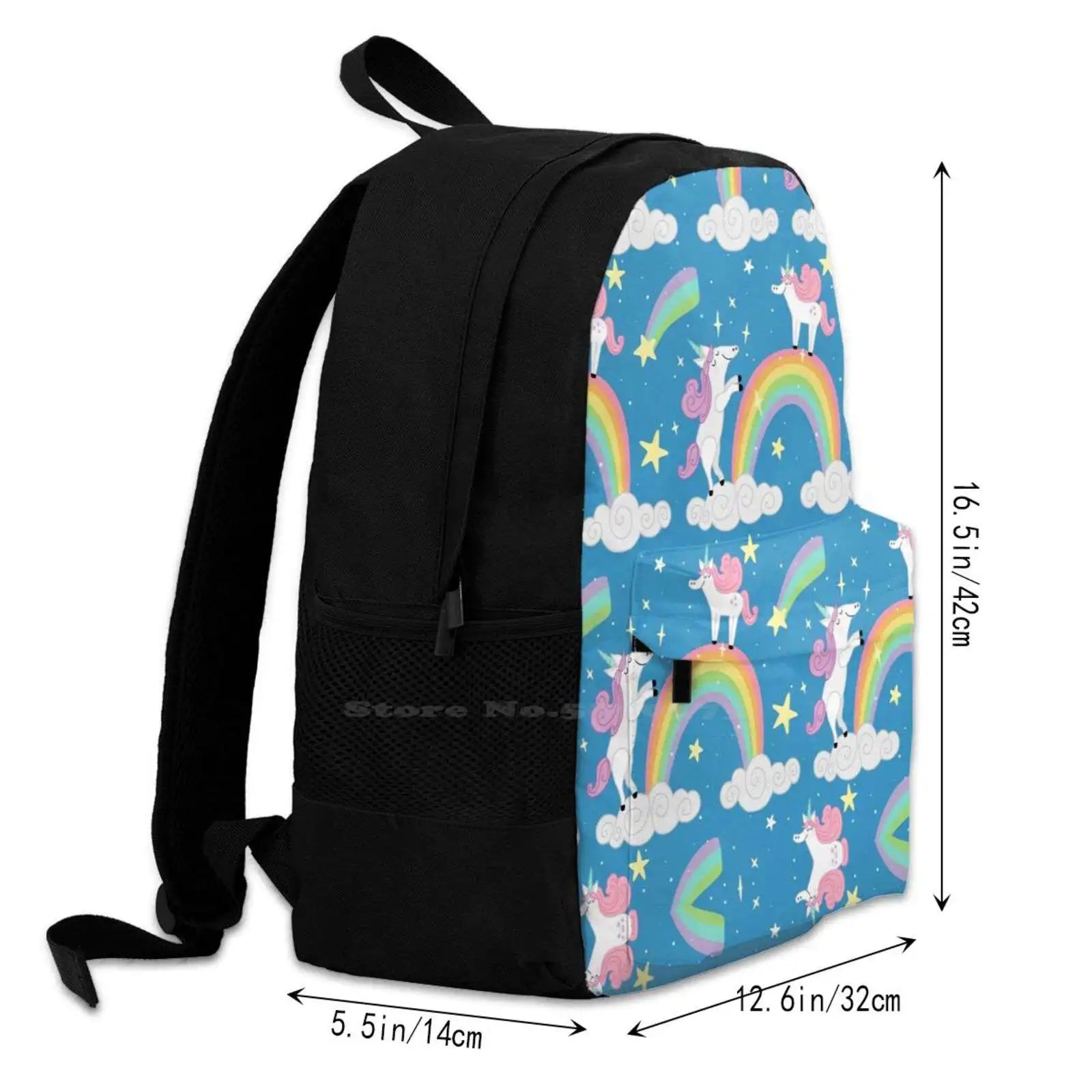 Large Capacity Backpack Laptop Travel Bags Unicorn Mythical Horse Magical