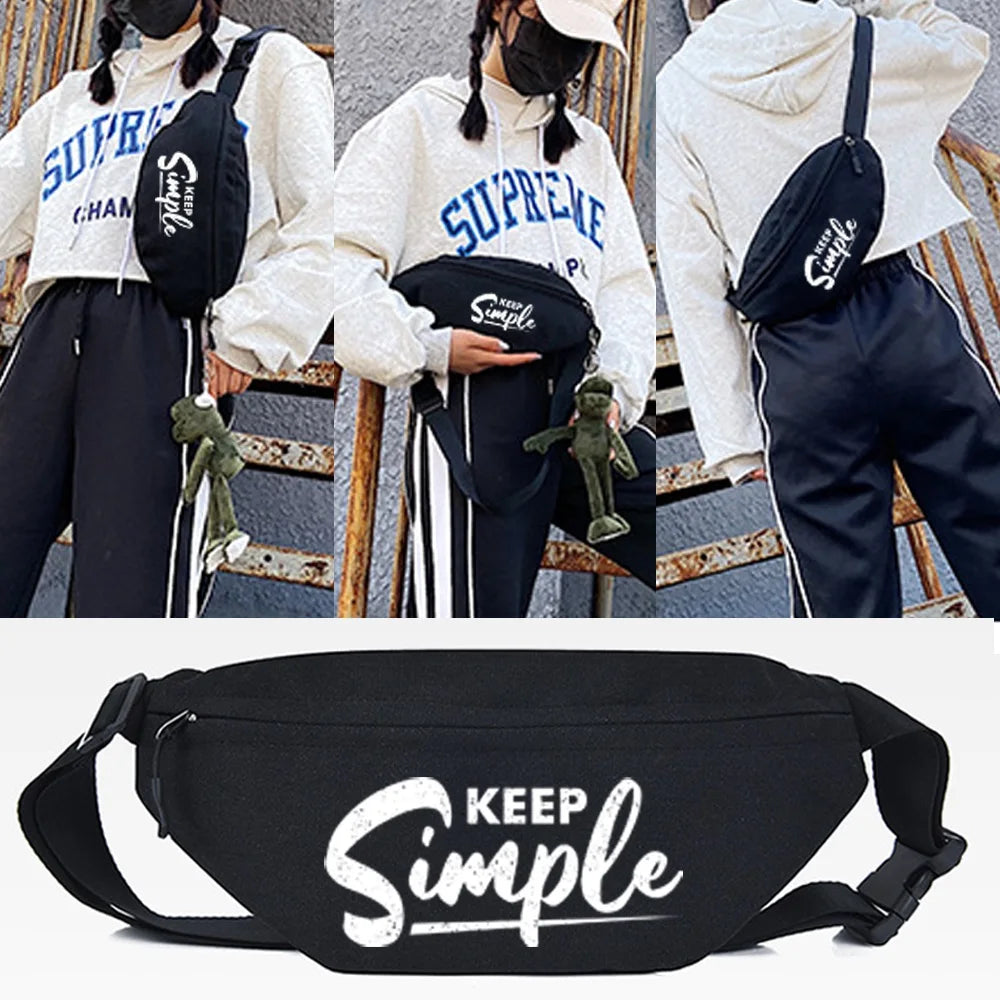 Do Letter Print Waist Bags Shoulder Bag Sport Crossbody Chest Bags