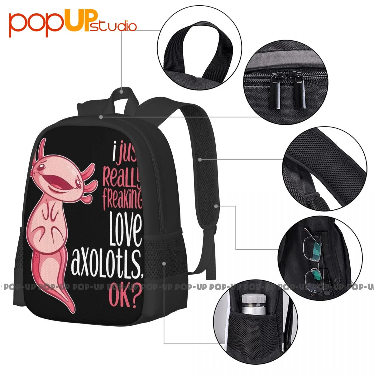 Axolotls Backpack Large Capacity Softback Outdoor Running
