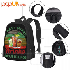 Mixed Drinks About Feelings Bartender Backpack
