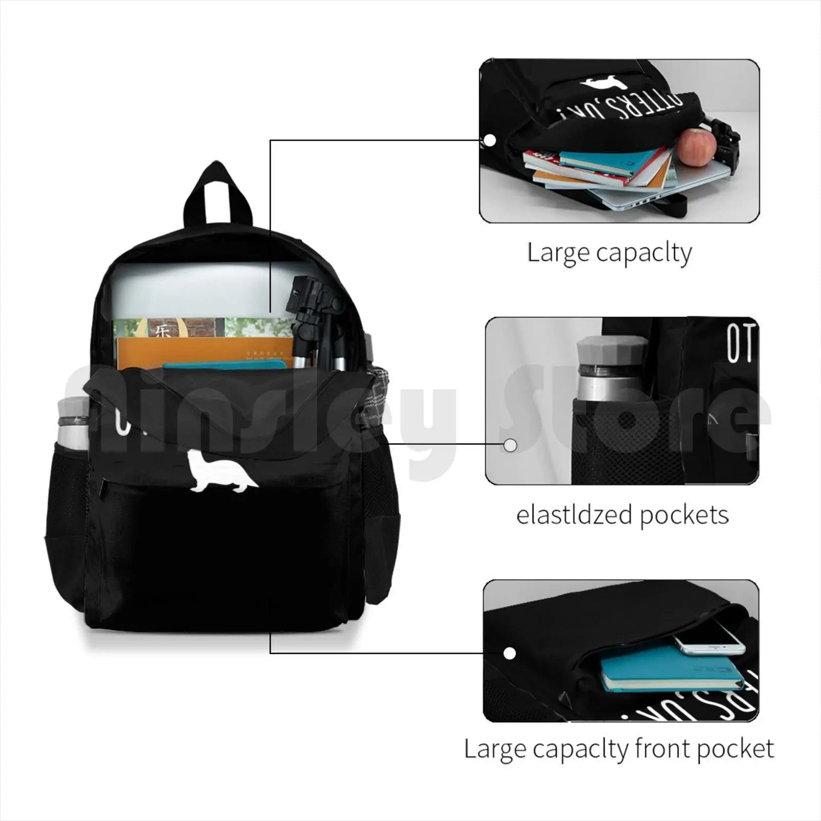 Funny Otters Lover Outdoor Hiking Backpack
