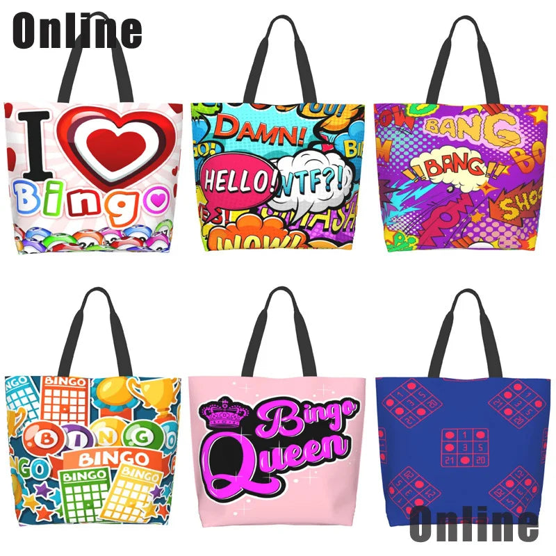 Bingo Game Funny Handbags Shoulder Bags for Women
