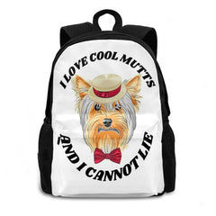 Teen College Student Backpack Laptop Travel Bags Macjarrgems I Love Mutts