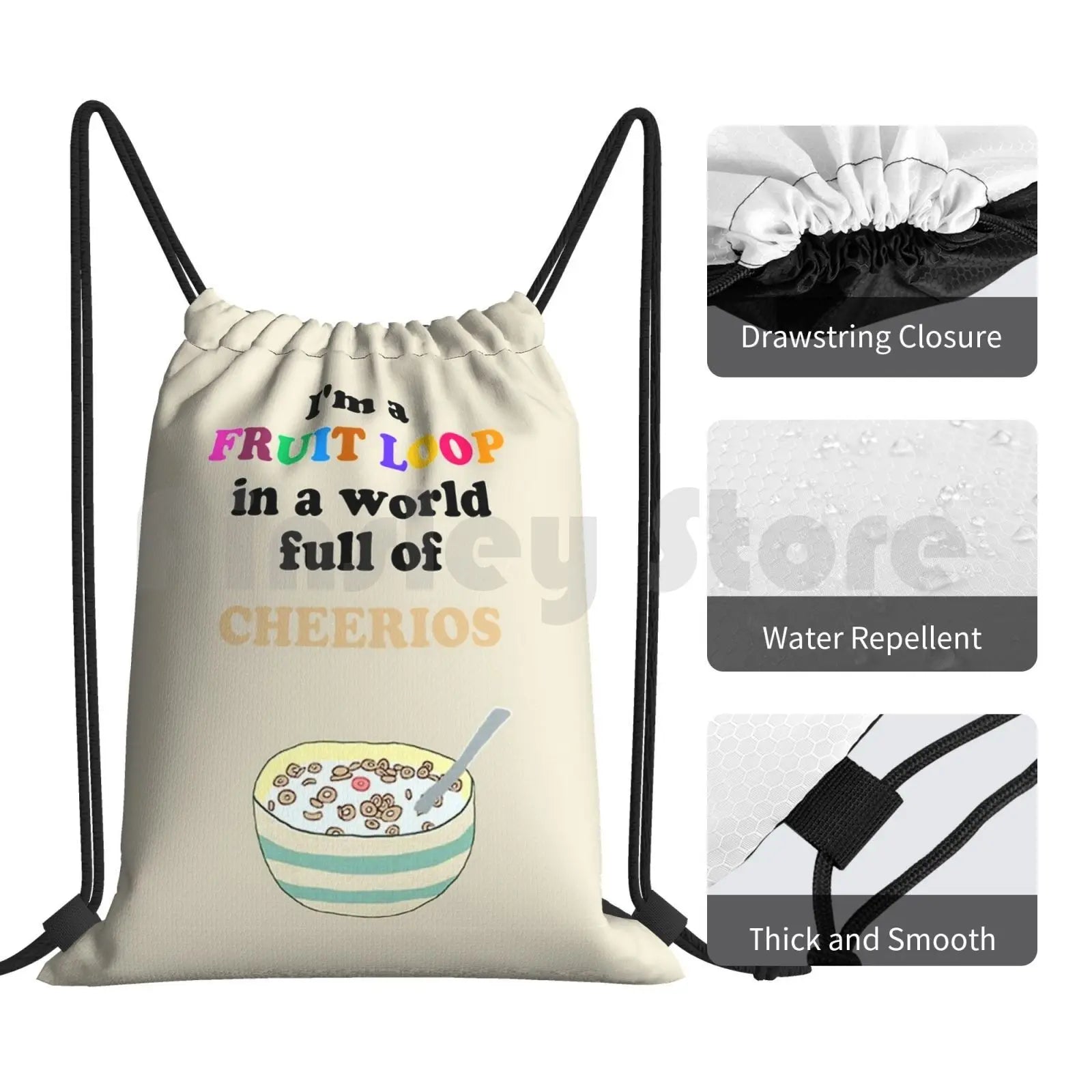 Fruit Loop in a Cheerios World Drawstring Bag