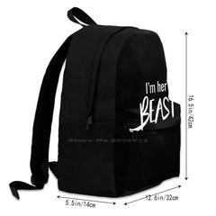 Beauty Beast 3D Print Backpack Casual Bag His Beauty Her Beast