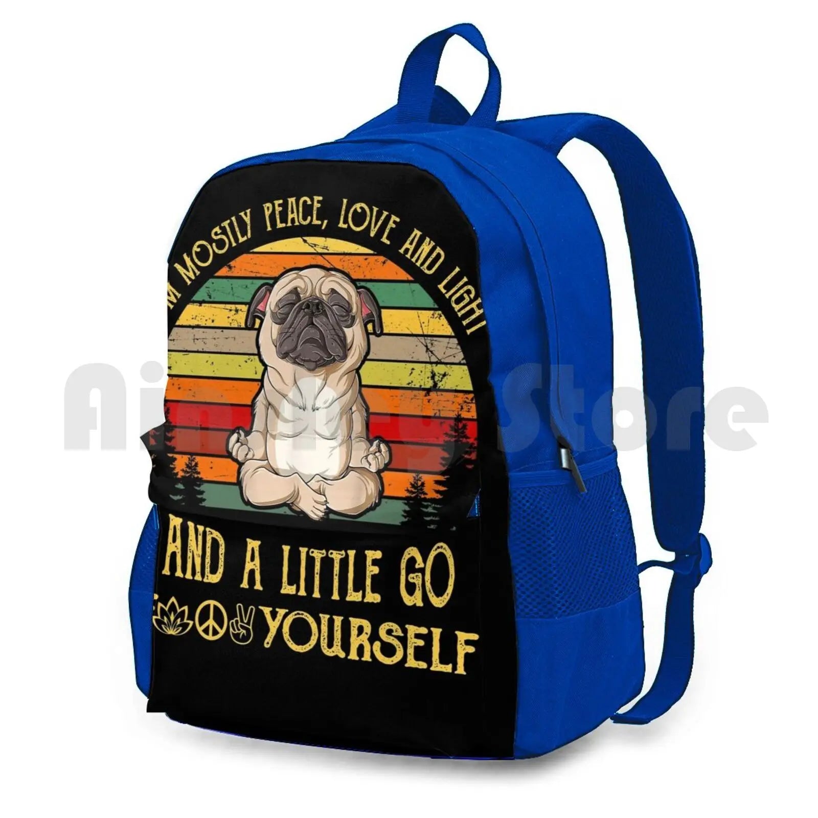 Vintage Outdoor Hiking Backpack Waterproof Camping Pug Do
